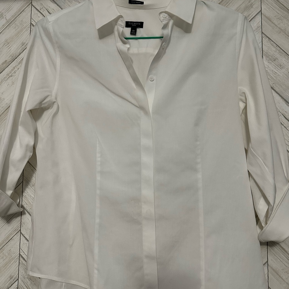 Talbots Cream Button-Up Blouse